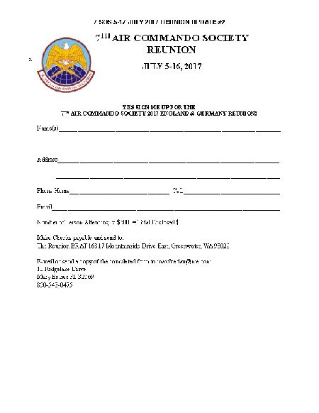 2017 7th Reunion Registration